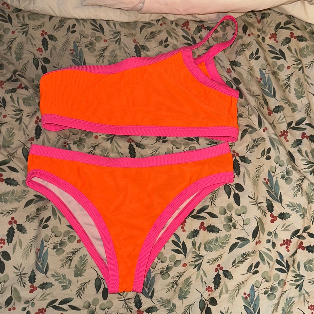 SHEIN Orange and Pink Bikini